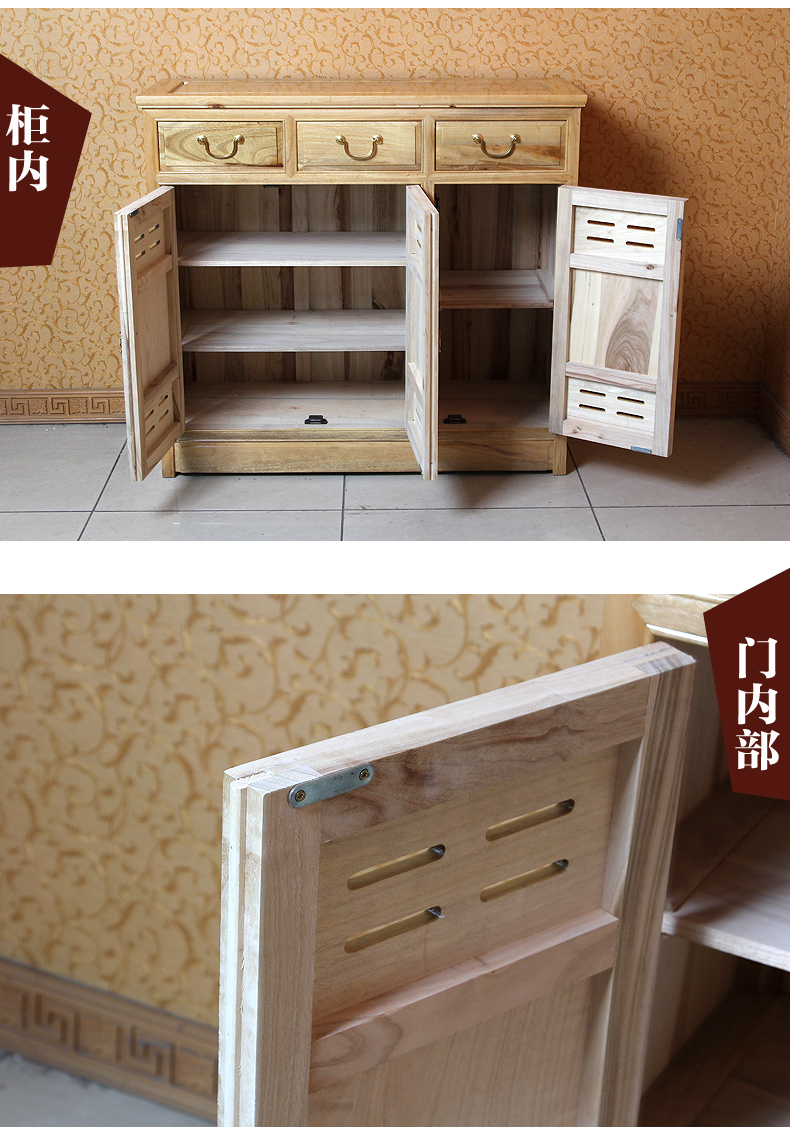 Ba cửa hai cánh tủ giày hiên tủ hội trường tủ lưu trữ tủ lưu trữ tủ gỗ mới Trung Quốc gỗ rắn long não gỗ giá đựng sách