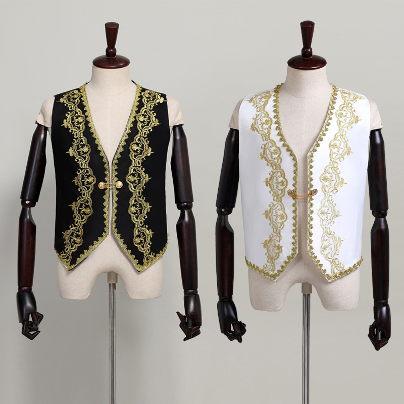 Men's Suit Vest, Dance Performance Court Vest, Host Trendy Vest, Men's Vest
