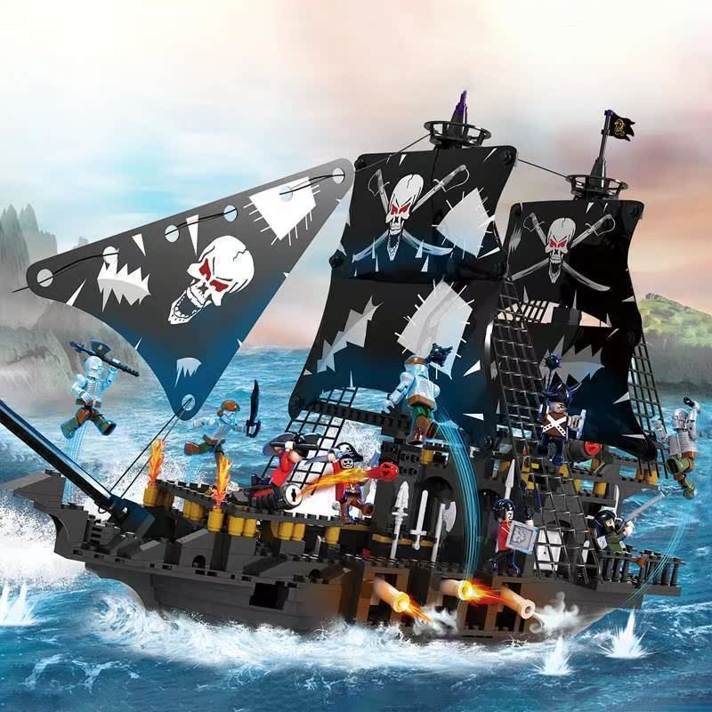 Compatible with Lego Building Blocks Toys Children's Intelligence Assemble Pirate Ship Series Enlightenment Boy Model Parking Puzzle