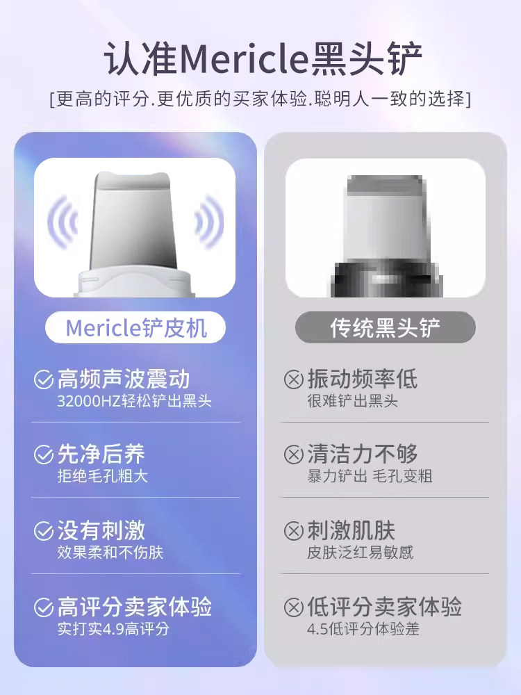 Mericle Blackhead Remover Electric Ultrasonic Blackhead Remover Device Blackhead Suction Tool Beauty Device Pore Cleansing