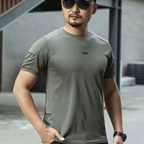 Tactical T-shirt multi-pocket short-sleeved mens T-shirt quick-drying summer sports round neck loose physical fitness suit for instructors and military fans training suit