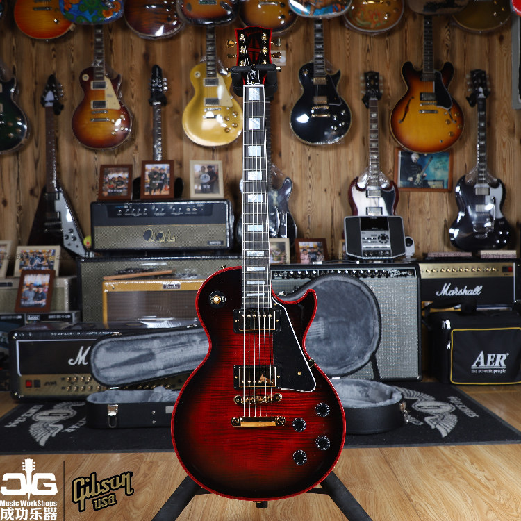 GIBSON2021CSM2M hand selected to make LesPaulCustom red widow Wool Veneered Veneered New Electric Guitar