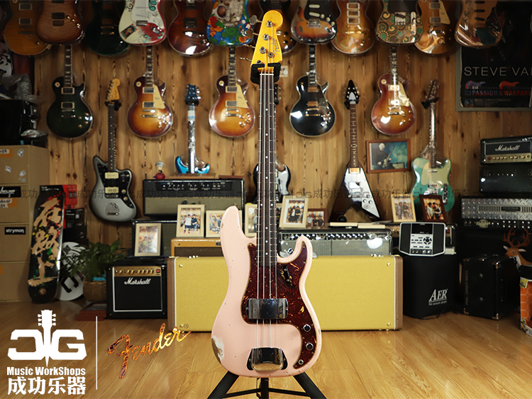 fender finda 2021 customshop cs1964 cs64 pbass pink to make old electric bass