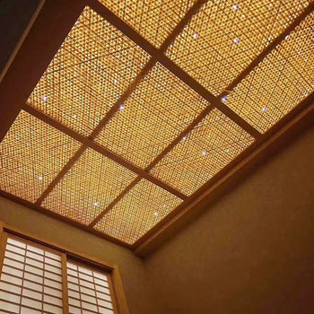 Customized high-end hand-woven hollow bamboo woven ceilings, partitions, decoration materials for high-end places, customized by designers