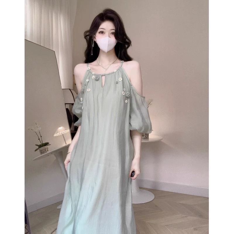 GROVE FOREVER Summer dress, long skirt, lifting effect, with short sleeve GROVE FOREVER Summer dress, long skirt, lifting effect, with short sleeve