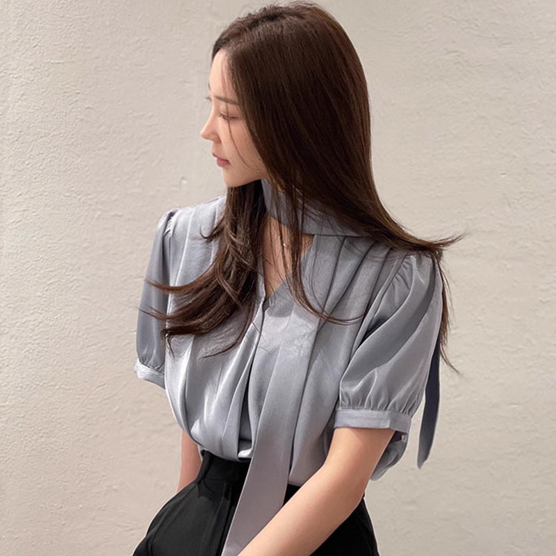 GROVE FOREVER Summer scarf, shirt, top, oversize, loose fit, puff sleeves GROVE FOREVER Summer scarf, shirt, top, oversize, loose fit, puff sleeves