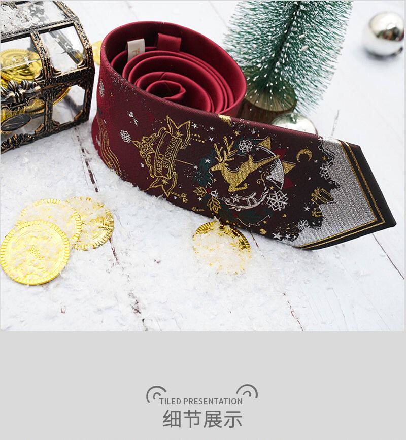 товар из китая 噗叮熊【圣诞雪夜】原创jkdk红色手打领带男女学生校供饰品小物