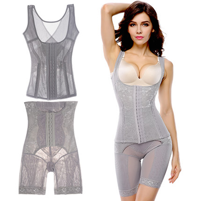 Thai sản corset ba hàng khóa bụng eo chia cơ thể corset giảm béo chia hai mảnh corset phù hợp với