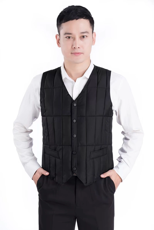 Áo vest nam trung niên ấm áp cotton vest nam trung niên thanh niên mùa thu và mùa đông vest vest cotton