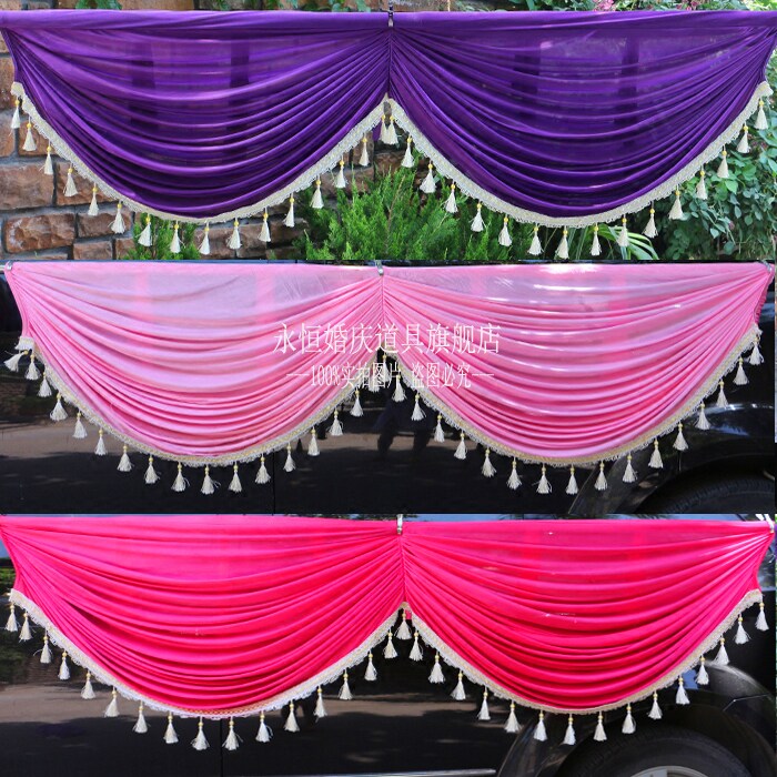 Yarn Mantle Cloth Stage Wedding background yarn mantle Opening Decorative Bumantle Stairway Armrest Brow Background Veil Mantle Head