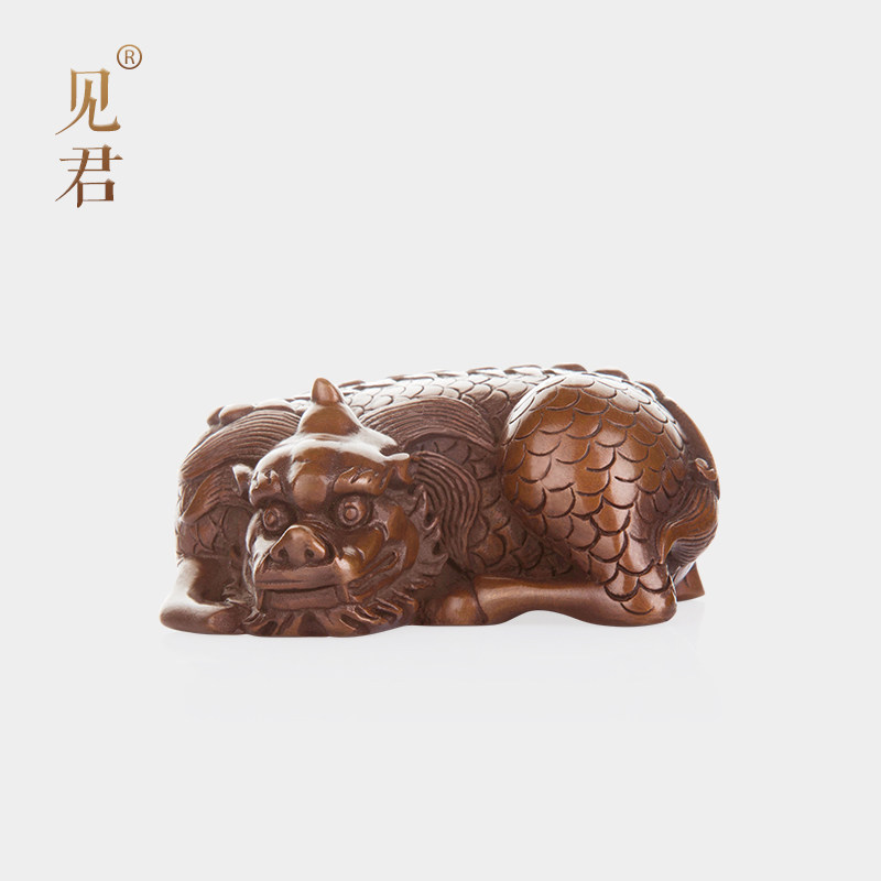 See Jun Copper Unicorn Paperweight ruler Wen Room study play creative features Business gifts souvenirs