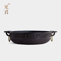 See Jun * custom handmade thickened cast iron hot pot Haidilao Mandarin duck hot pot shop tableware design custom-made custom