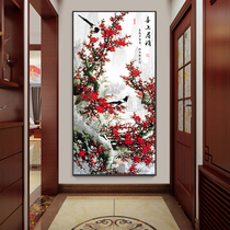 Happy Upper Brow Plum Blossom New Chinese Flower Bird Genguan Corridor Aisle Decoration Painting Living-room Vertical Prints Chinese Painting and Hang Paintings