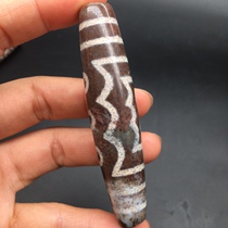 Natural Tibetan authentic Xiangxiong heavenly stone nine-ying shale full of cinnabar five-eyed dzi pendant pendant collection all-match