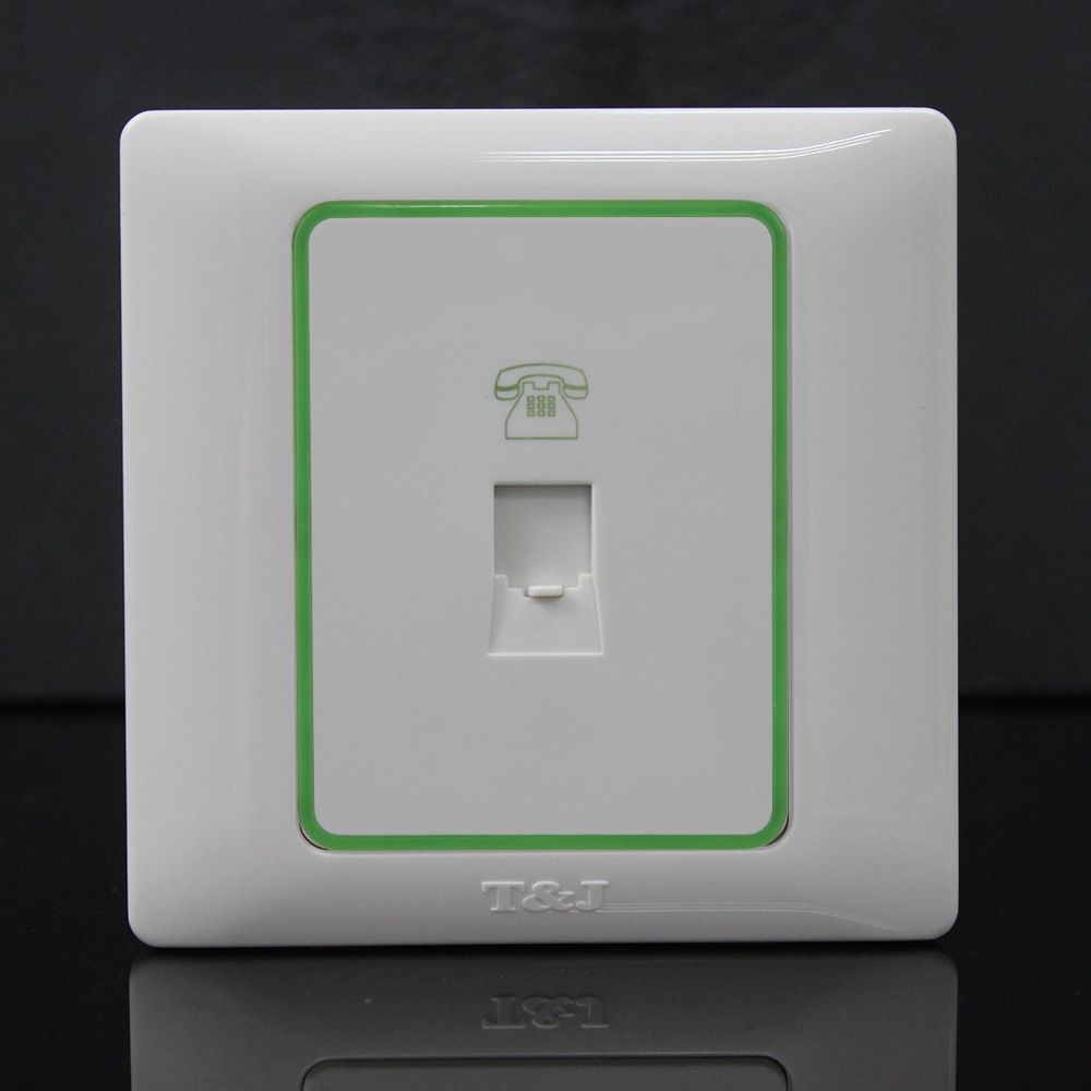Space-based Ultra Slim Jacotropic Series Switch Socket panel 86 Type One American telephone line socket Jalwhite