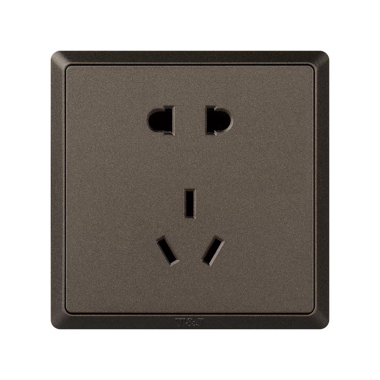 Space-based minimalist Series switch socket 86 Type 10A Two-three-pole socket Five eyelets power panel dummy black-Taobao