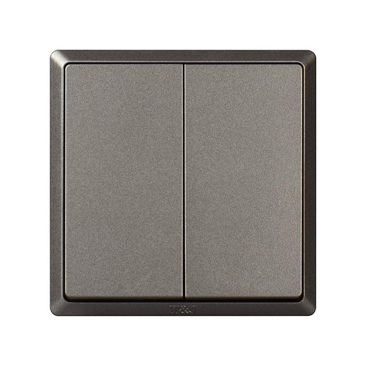 Space-based switch socket panel minimalist series 86 Type 10A Two double cut switch Champagne grey black