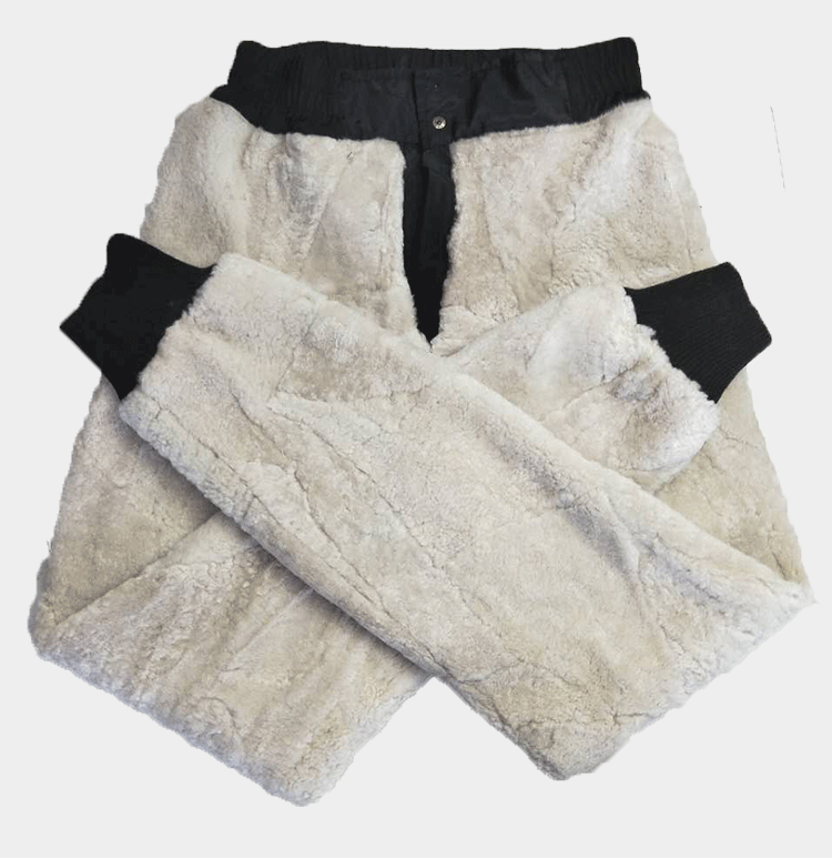 Căng quần bằng da cừu nguyên chất xén lông cừu một người đàn ông và phụ nữ quần cotton dày ấm áp kính chắn gió quần da mùa đông trung niên - Quần da quần short