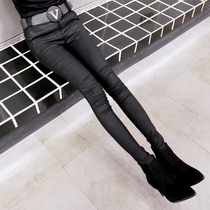 Gush bottom pants woman outside wearing high waist 2021 new autumn and winter small black pants children elastic tights and pencils