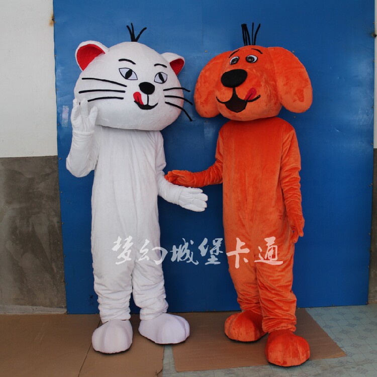 Cat and dog cartoon dolls customize people wearing dolls walking plush head cloth cartoon mascot