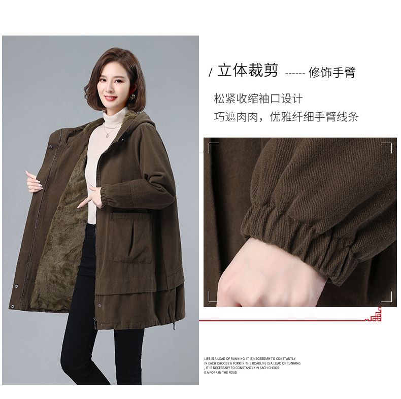 E4061 2500K ÁO KHOÁC NỮ TEMTDEI ÁO KHOÁC BÔNG MŨ LIỀN MÙA XUÂN THU ĐÔNG TRUNG NIÊN DÀY ẤM THỜI TRANG NỮ VẢI BÔNG G05 SẢN PHẨM MỚI