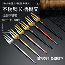 ins Nordic Home Long handle Eat Face Western Meal Fork Stainless Steel Fork Creative Face Salad Steak Knife Fork Fruit Fork