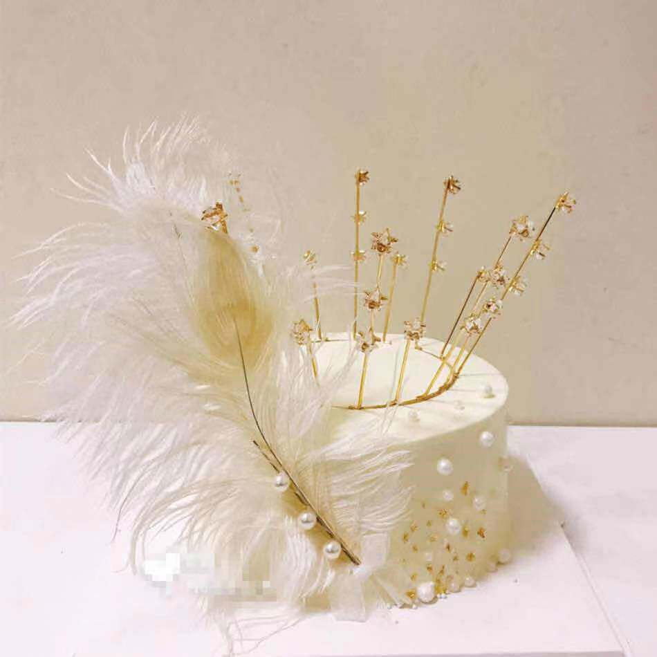 Crown cake decoration decoration metal gypsophila crown Valentine's Day Tanabata bouquet crown decoration accessories