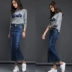 Phiên bản Hàn Quốc của váy xẻ lưng dài ngang hông mùa xuân hè thẳng qua đầu gối váy denim dài tính khí phù hợp với váy nữ kiểu Hong Kong - Váy Váy