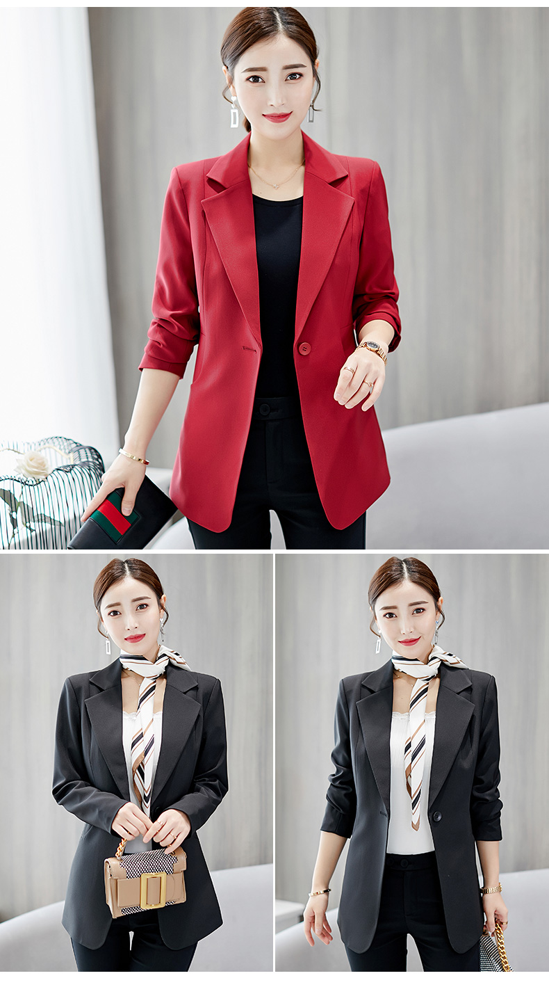 Màu sắc 黛 妃 2018 thu đông 2018 phiên bản mới của Hàn Quốc với kích thước lớn là bộ đồ nhỏ mỏng, giản dị, blazer dài tay nữ hoang dã thoi trang cong so