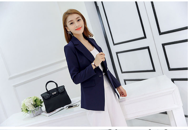 黛 2018 xuân hè mới của phụ nữ phiên bản Hàn Quốc của xu hướng thời trang nhỏ phù hợp với áo khoác dài tay màu đơn giản áo cardigan nữ