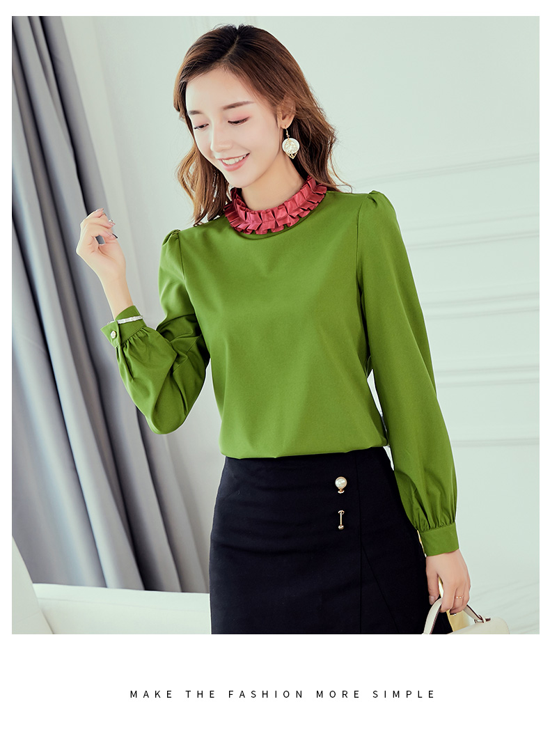 黛 2018 thu đông 2018 mới của phụ nữ Hàn Quốc size lớn là áo sơ mi mỏng màu trơn thời trang áo voan mỏng áo măng tô nữ