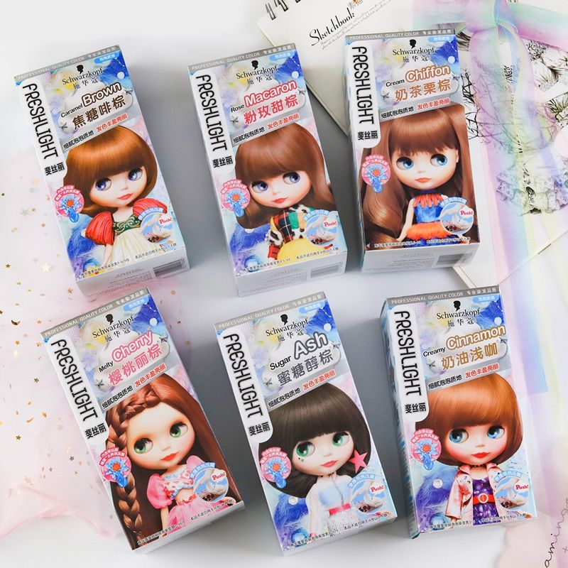 Schwarzkopf Fisleigh Bubble Hair Dye 2022 popular color to whiten yourself at home dyed black tea bubble hair dye