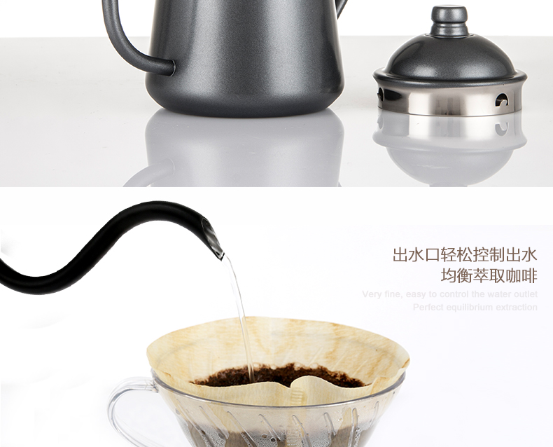 CAFEDE KONA tay rửa cà phê miệng tốt nồi đồ dùng thép không gỉ hộ gia đình dài miệng nhỏ giọt trà bong bóng sản xuất bia nồi cà phê