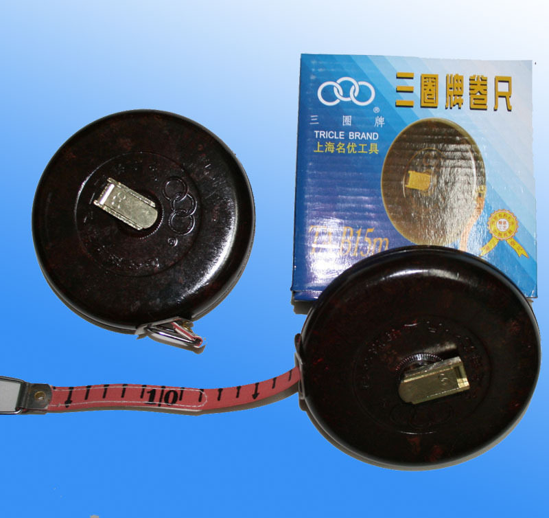 Three circles 15m rubber shell cloth tape measure TA-B15M leather tape measure bilateral metric