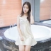 Hàn quốc phiên bản của mùa hè nam giới và phụ nữ đoạn dài áo choàng tắm phần mỏng vài bộ đồ ngủ băng lụa sexy sling robe hai mảnh nightdress áo choàng ngủ nam Night Robe
