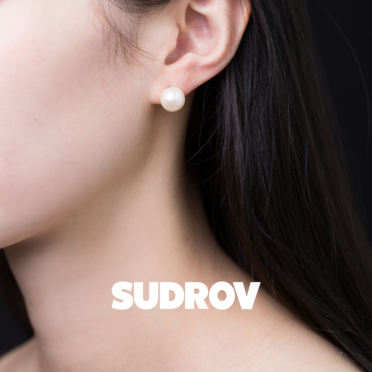 Vegetarian Small Crowddesign Sensation Brief Freshwater Positive Round Pearl Earrings Advanced Sensual Sensual Earrings Send Mom-Taobao