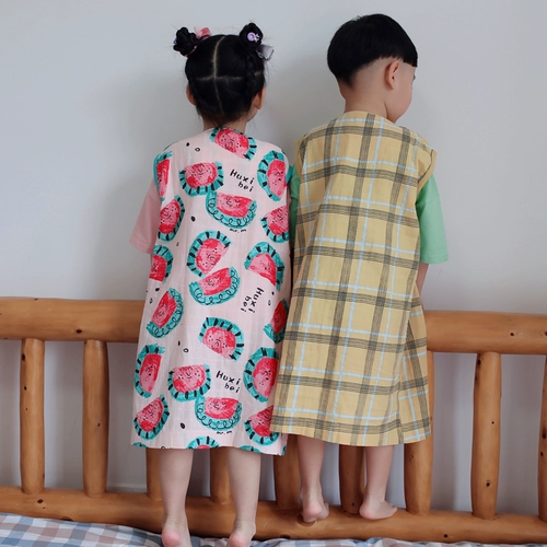 Марлевый спальный мешок подходит для мужчин и женщин для девочек, банный халат без рукавов