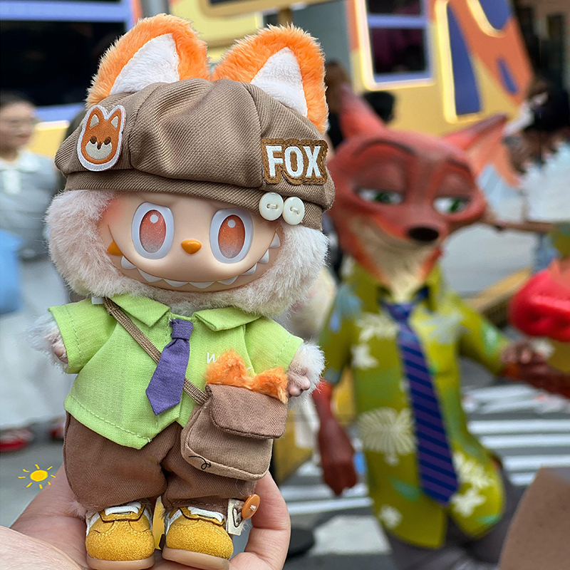 Labubu Doll Clothes Zootopia Nick Cloth Outfit 17cm Labubu Doll Clothes First, Second, and Third Generation Set Trendy Labubu Doll Clothes Zootopia Nick Cloth Outfit 17cm Labubu Doll Clothes First, Second, and Third Generation Set Trendy