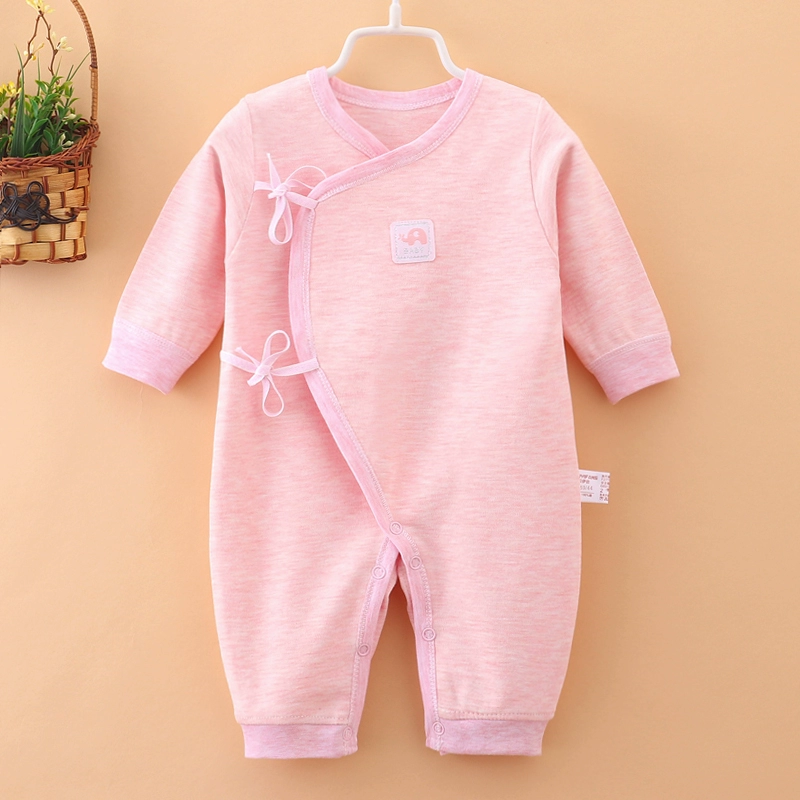Bộ đồ cotton cho bé sơ sinh liệt nửa người mùa thu và mùa đông áo liền quần có tất baby