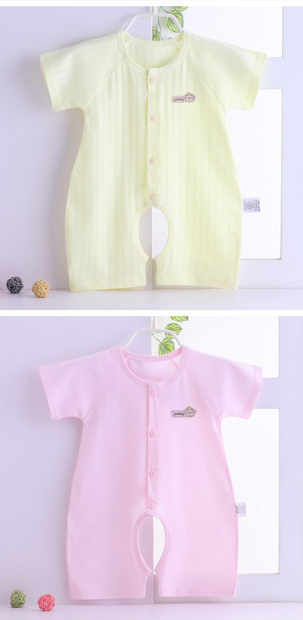 Babyiesies cotton ngắn tay nam và nữ quần áo trẻ em mùa thu và mùa đông đồ ngủ mỏng quần áo sơ sinh romper mùa hè áo liền quần hình thú trẻ em