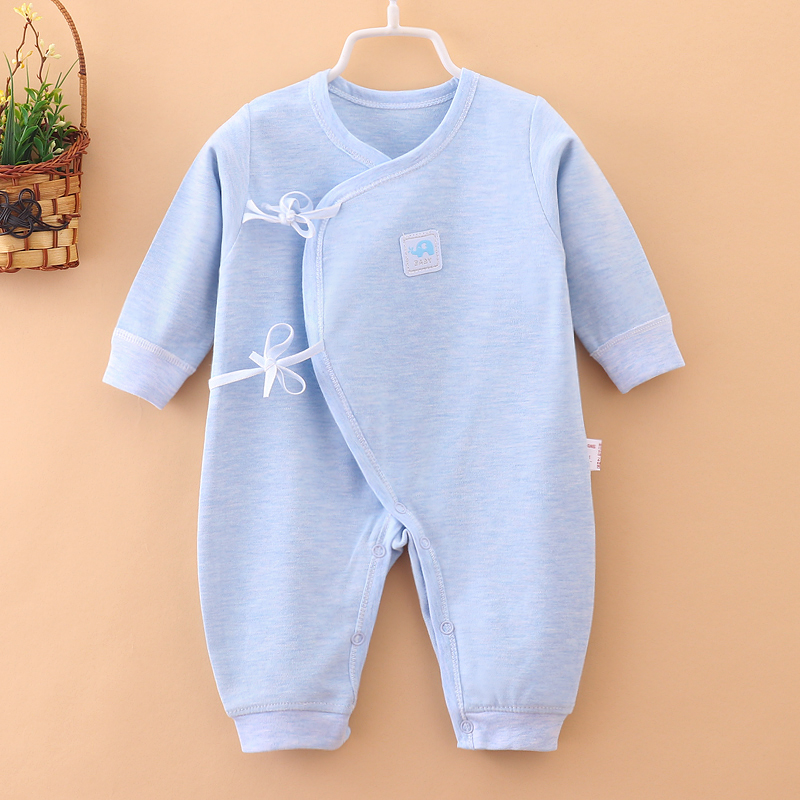 Bộ đồ lót cho bé bằng vải cotton hình tứ giác mùa thu và mùa đông cho bé sơ sinh ấm áp quần áo mùa thu và mùa đông cho bé chăm sóc bụng leo trèo bộ quần áo liền thân