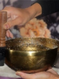 Непал ручной работы чисто бронзовая будда звуковая чаша аудиорапия Розовые булавки, тибетская пение миска для йоги декоративная орнамент бронза 磬
