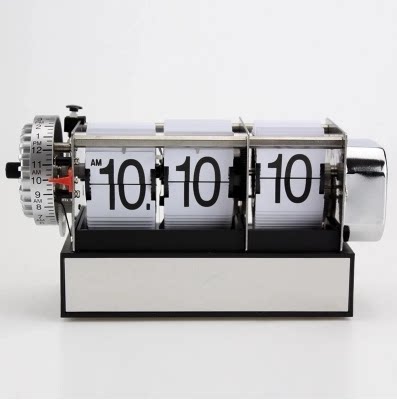 Miao Ji Ji seconds small page turning with alarm clock-Japanese movement gear clock Page turning clock creative clock