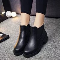 2018 mới bốt ngắn nữ Martin boot retro sinh viên Anh với đầu tròn dày với ống ngắn ống đơn mùa xuân và mùa thu thủy triều giày boot cổ thấp