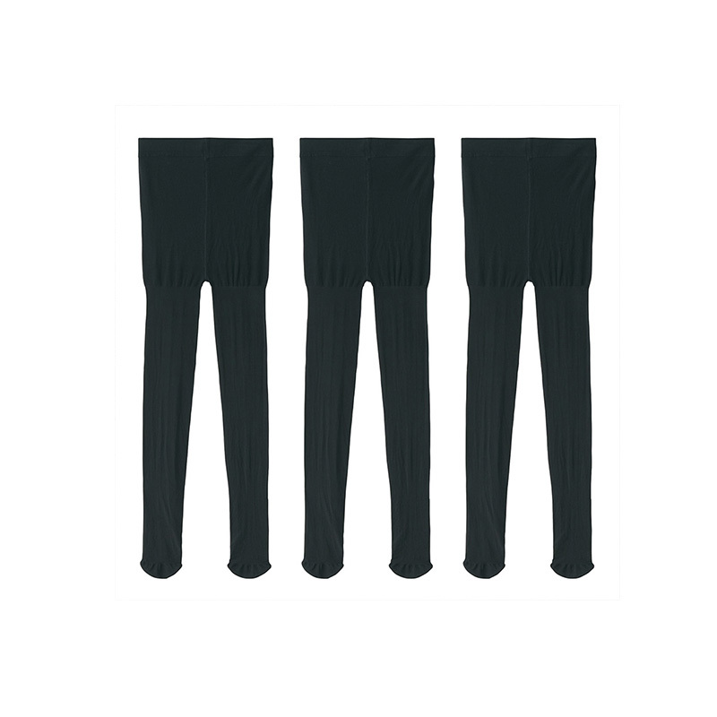 Muji Women's Supportive 20D Long Stockings, Black, 3-Pair Pack