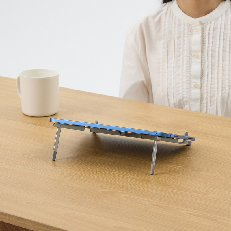 Muji Aluminum Alloy Portable Folding Computer Stand for Office Desktop