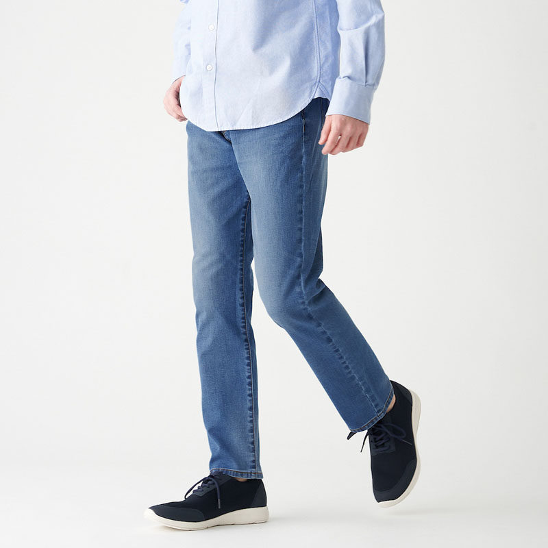 Unimprinted Liangpans MUJI male style horizontal and vertical elastic denim body pants