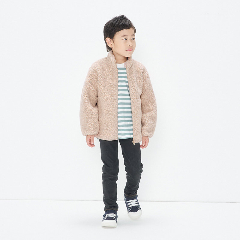 No Inprints Good Pink MUJI Big Boy Long Grip Fleece Jacket shorts shorts jacket-Taobao