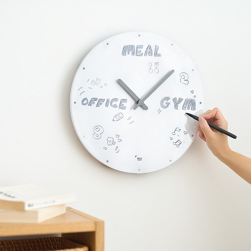 Unimprinted Liangpance MUJI is free to write whiteboard clock minimis to hang clock-Taobao