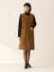 MUJI women's kapok mixed corduroy suspender skirt dress winter women's clothing